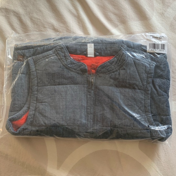 Tea collection chambray quilted vest size m 6/7 - Picture 2 of 6